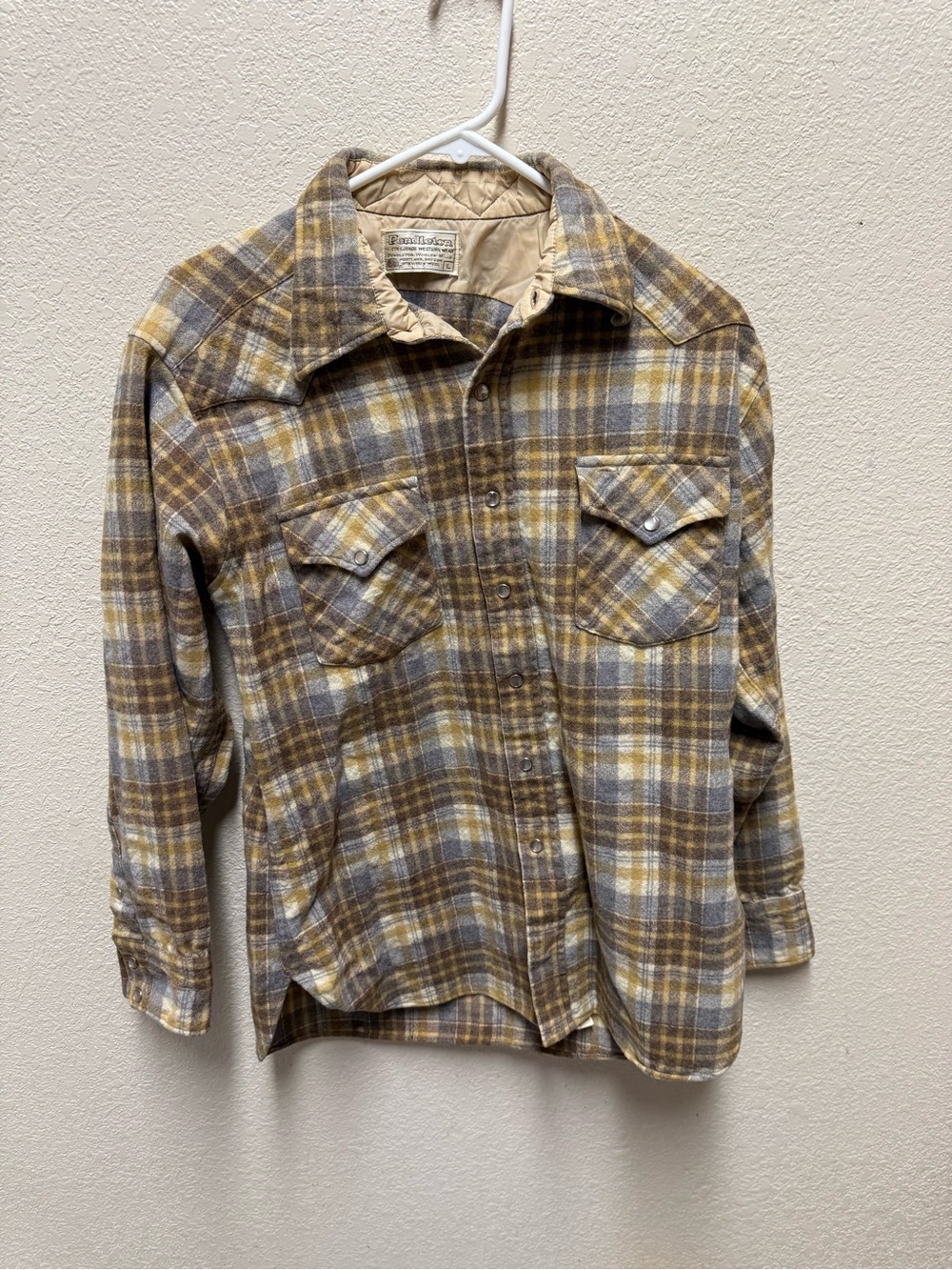 A Vintage Pendleton High Grade Western Wear Wool Snap Shirt Sz Large